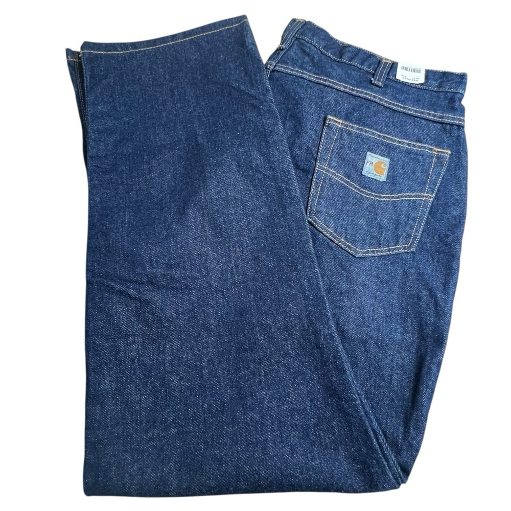 Carhartt Mens 42X32 Flame Resistant Straight Leg Dark‎ Wash Jeans CAT 2 Workwear